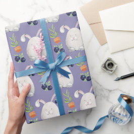 Wit Konijn Kleurrijke Waterverf Patroon Cadeaupapier