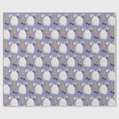 Wit Konijn Kleurrijke Waterverf Patroon Cadeaupapier (Vlak)