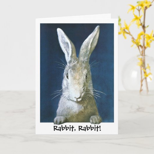 wit konijn konijn Succes Kaart (Gele Bloem)