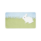 Wit konijn leeg adreslabel etiket (Voorkant)