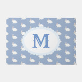 Wit konijn monogram deurmat (Voorkant)