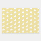 Wit konijn Pasen Patroon Pastel Kleuren Inpakpapier Vel (Voorkant 3)