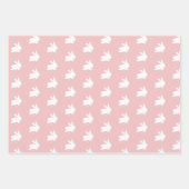 Wit konijn Pasen Patroon Pastel Kleuren Inpakpapier Vel (Voorkant 2)