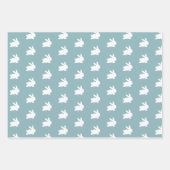 Wit konijn Pasen Patroon Pastel Kleuren Inpakpapier Vel (Voorkant)