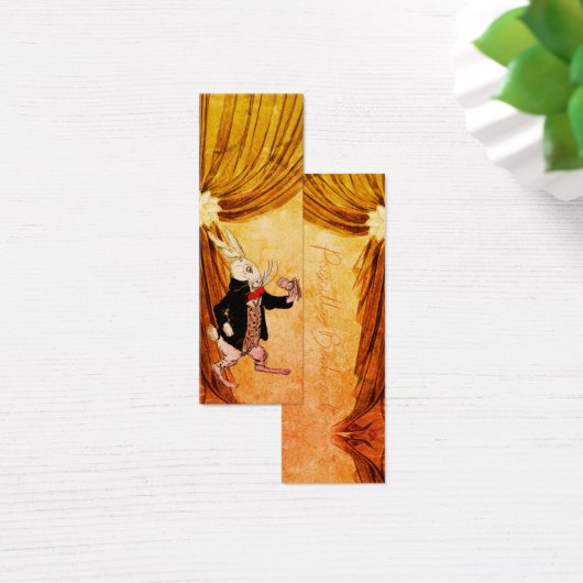 Wit Konijn Rood Bow Pocket Watch | BLADWIJZER Mini Visitekaartjes (Bureau)