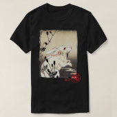 Wit konijn traditioneel japans kunstgeschenk  t-shirt (Design voorkant)
