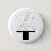 Wit konijn uit een hoge hoed ronde button 5,7 cm (Voorkant)