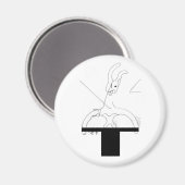 Wit konijn uit een top hoed magneet (Voorkant / Achterkant)