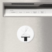 Wit konijn uit een top hoed magneet (Insitu (Vaatwasser))