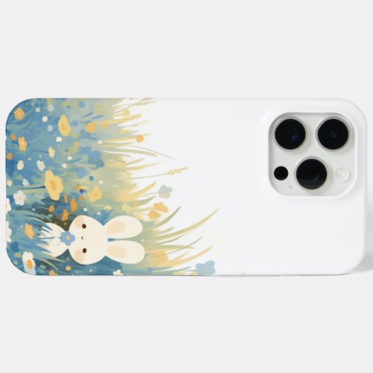 Wit konijn verstopt zich in weide Case-Mate iPhone case (Achterkant (horizontaal))