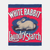 Wit Konijn Wasserij Starch label print Fleece Deken (Voorkant)