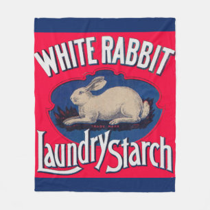 Wit Konijn Wasserij Starch label print Fleece Deken
