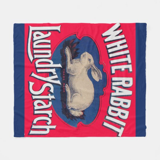 Wit Konijn Wasserij Starch label print Fleece Deken (Voorkant (Horizontaal))
