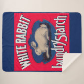 Wit Konijn Wasserij Zetmeelkrat label Sherpa Deken (Voorkant (horizontaal))