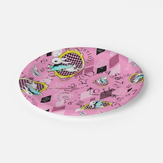 wit konijnenpapier borden wonderland theepartij papieren bordje (Gekanteld)