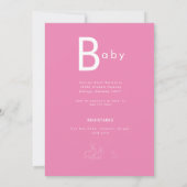 Wit Konijnenroze Baby shower Kaart (Achterkant)