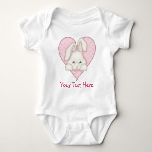 Wit konijntje - roze romper