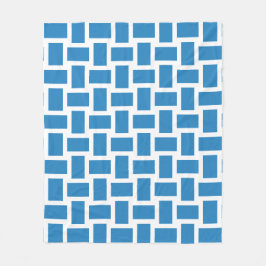 Wit & Koningsblauw Pastelblauw Weefontwerp Fleece Deken