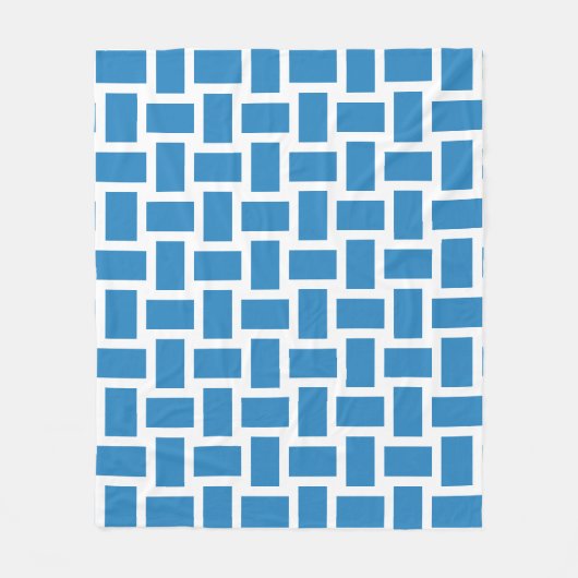 Wit & Koningsblauw Pastelblauw Weefontwerp Fleece Deken (Voorkant)