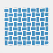 Wit & Koningsblauw Pastelblauw Weefontwerp Fleece Deken (Voorkant (Horizontaal))
