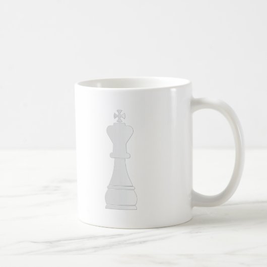 Wit koningsschaakstuk koffiemok (Rechts)