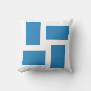 Wit & Koninklijk Pastelblauw Abstract Ontwerp Kussen