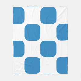 Wit & Koninklijk Pastelblauw Squircle Patroonontwe Fleece Deken
