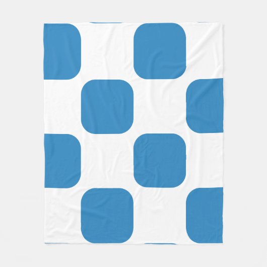 Wit & Koninklijk Pastelblauw Squircle Patroonontwe Fleece Deken (Voorkant)