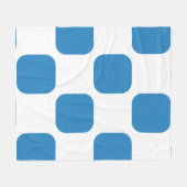 Wit & Koninklijk Pastelblauw Squircle Patroonontwe Fleece Deken (Voorkant (Horizontaal))