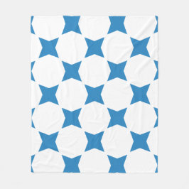 Wit & Koninklijk Pastelblauw Ster Patroon Design Fleece Deken