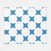Wit & Koninklijk Pastelblauw Ster Patroon Design Fleece Deken (Voorkant (Horizontaal))