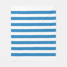 Wit & Koninklijk Pastelblauwe Strepen Fleece Deken