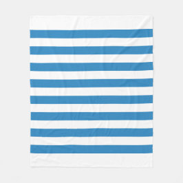 Wit & Koninklijk Pastelblauwe Strepen Fleece Deken