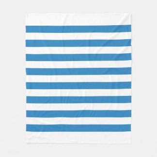 Wit & Koninklijk Pastelblauwe Strepen Fleece Deken