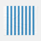 Wit & Koninklijk Pastelblauwe Strepen Fleece Deken (Voorkant (Horizontaal))