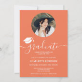 Wit koraal afstuderen script foto afstuderen kaart (Voorkant)