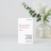 Wit, koraal: Modern! Visitekaartje (Staand voorkant)