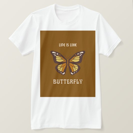 Wit kort T-shirt met vlinderontwerp (Design voorkant)