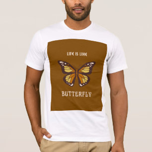 Wit kort T-shirt met vlinderontwerp