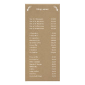 Wit, Kraft & Rustic Menu & Prijslijst Kaart (Voorkant)