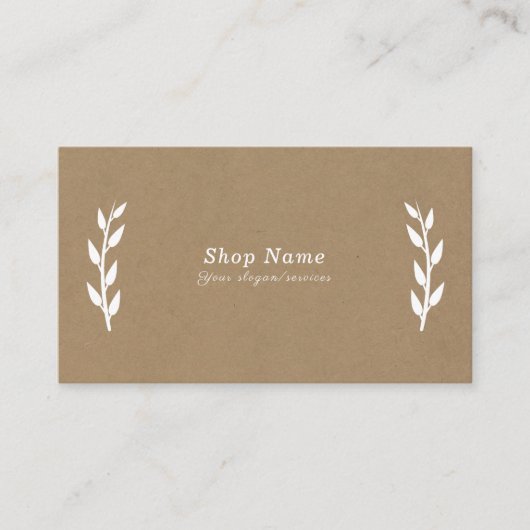 Wit, Kraft & Rustiek Visitekaartje (Voorkant)