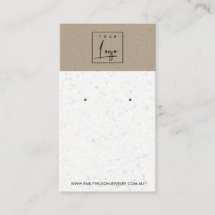 WIT KRAFT TERRAZZO STUD EARRING DISPLAATS VISITEKAARTJE