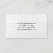 wit krokodillenleer | geborstelde structuur visitekaartje (Achterkant)