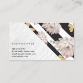 Wit krokodillenleer | Strepen en vlinders Visitekaartje (Achterkant)