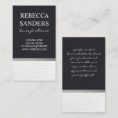 wit krokodillenleer | zwart leder visitekaartje (Voorkant / Achterkant)