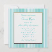 Wit Kruis Blauwgroen Blauw Eerste Communie Kaart (Achterkant)