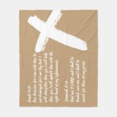 Wit Kruis Christelijk Gebeddekbed Fleece Deken (Voorkant)