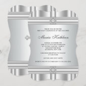 Wit Kruis Diamanten Meisjes Wit Eerste Communie Kaart (Voorkant / Achterkant)