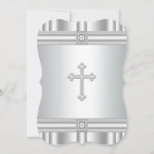 Wit Kruis Diamanten Meisjes Wit Eerste Communie Kaart (Achterkant)