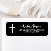 Wit Kruis Funeral Black Retouradres Etiket (Insitu)